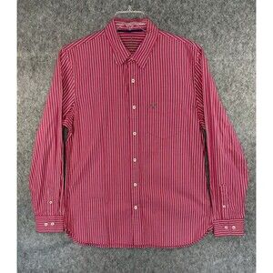American Eagle Shirt Men's L Pink Striped Button Up Long Sleeve Preppy
